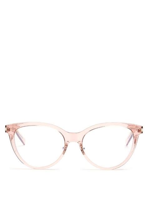 ysl glasses acetate cate eye frames pink